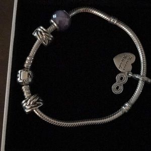 Pandora bracelet with charms and spacers